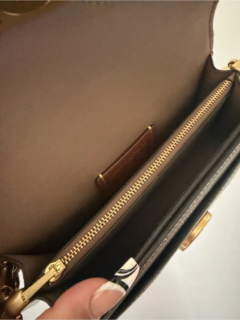 Coach Brown Pebble Leather Shoulder Bag with Gold 'C' Hardware